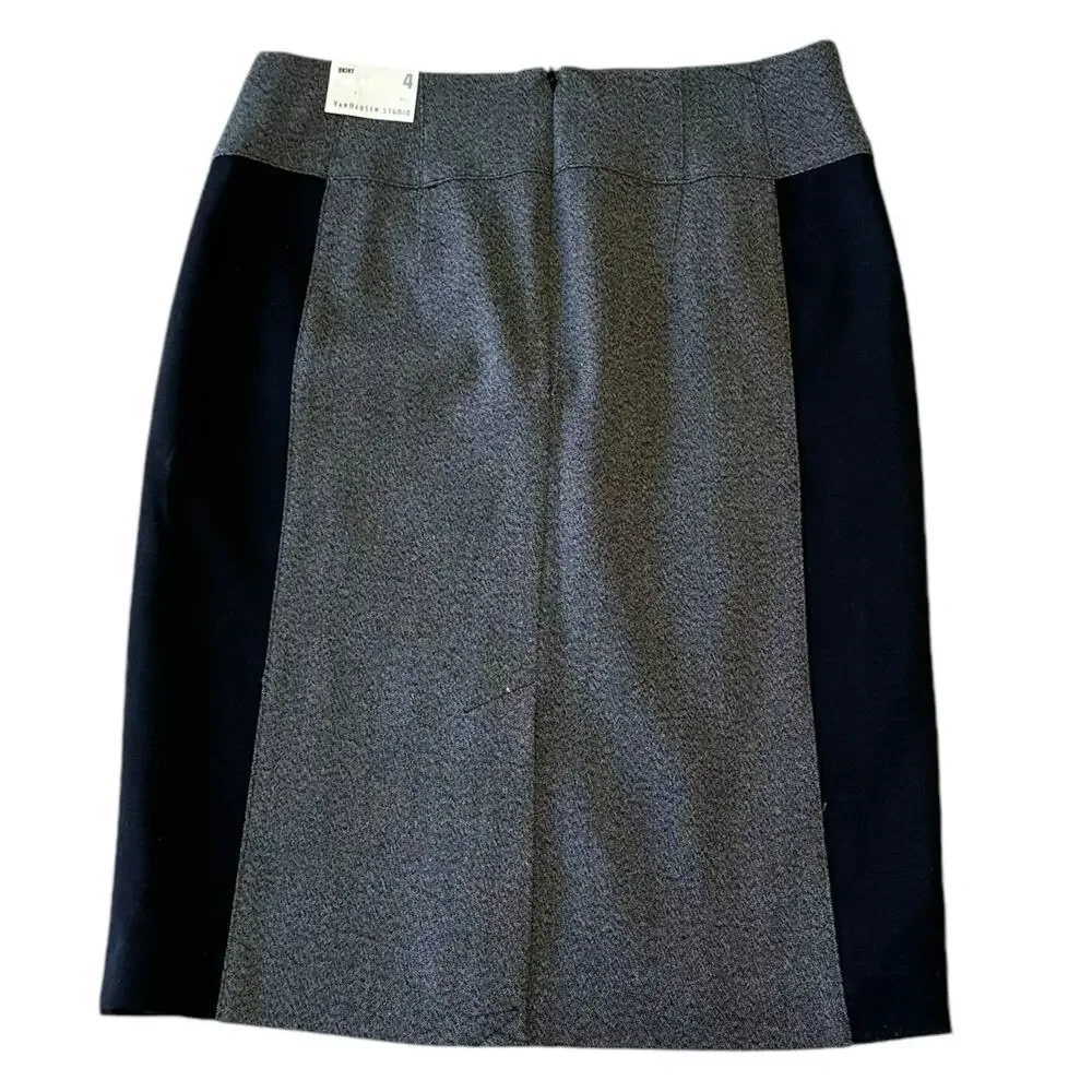 Womens Skirt Size 4 Black Grey Professional Structured Pencil Office Siren Work - Picture 6 of 8
